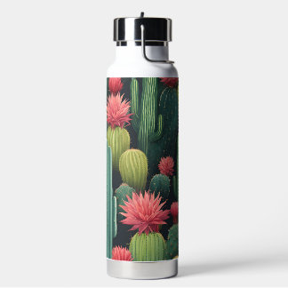 Beautiful cactus garden water bottle