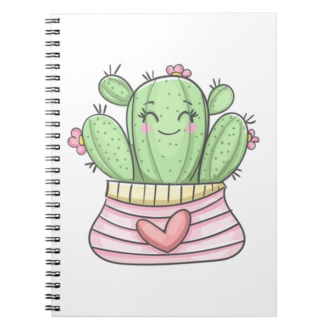 Beautiful Cactus Lady Notebook (Front)