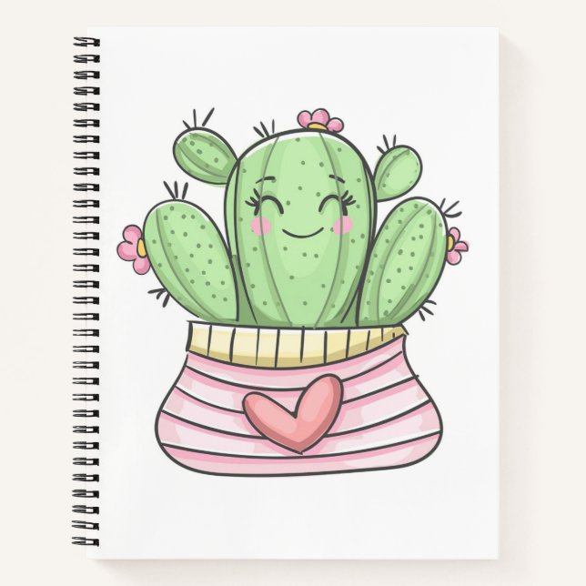 Beautiful Cactus Lady Notebook (Front)