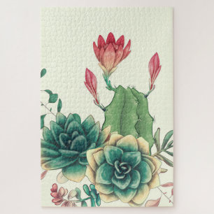 Beautiful Cactus With Flower Jigsaw Puzzle