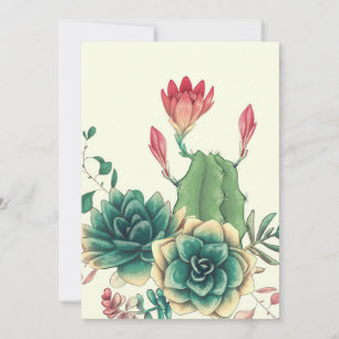 Beautiful Cactus With Flower Save The Date