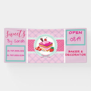 Beautiful Cake bakery Pink Banner