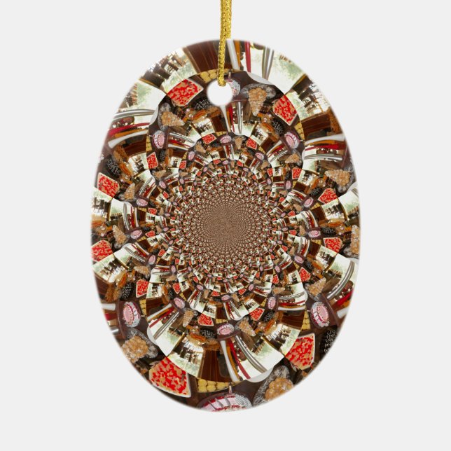 Beautiful Cakes and Desserts Ceramic Tree Decoration (Front)