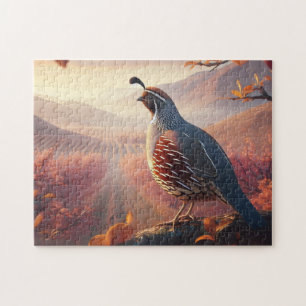 Beautiful California Quail Bird Wildlife Nature Jigsaw Puzzle