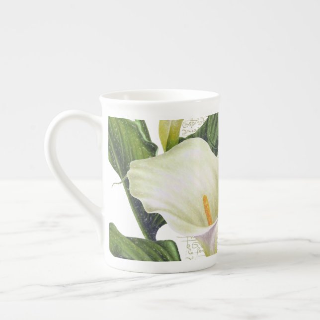 Beautiful Calla Lilies Bone China Mug (Left)