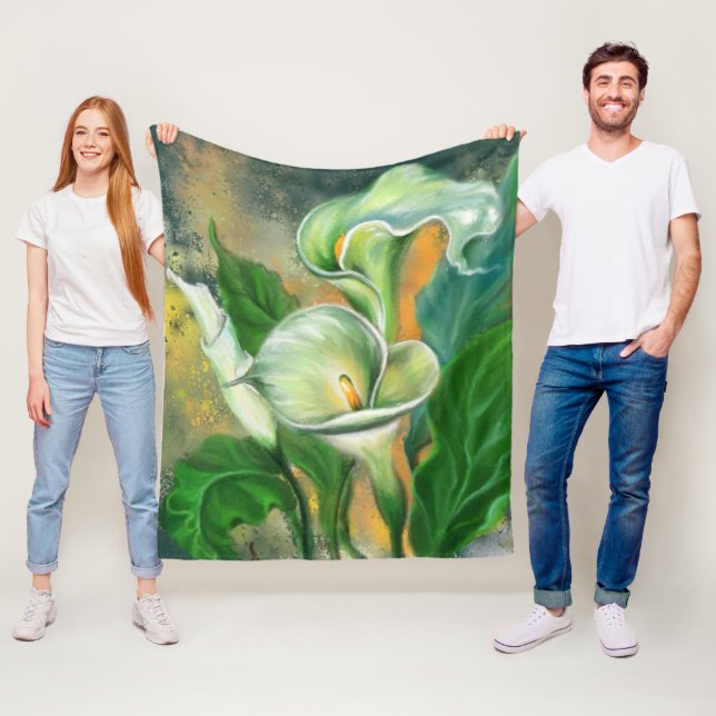 Beautiful Calla Lily Flower Fleece Blanket (In Situ)