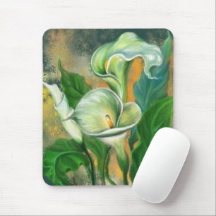Beautiful Calla Lily Flower Painting Mouse Pad