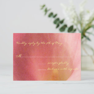 Beautiful Calla Lily Wedding RSVP Yellow Font Card