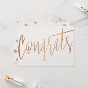 Beautiful calligraphy gold rose "Congrats" Card