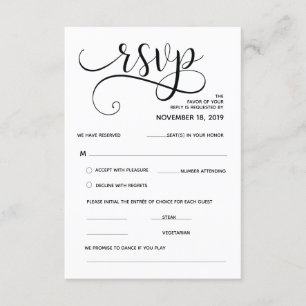 Beautiful Calligraphy RSVP Enclosure Card