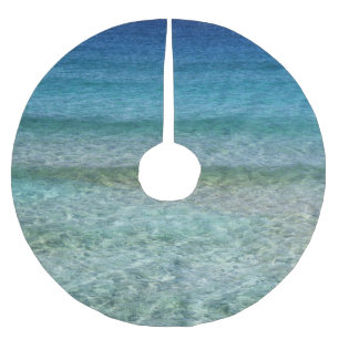 Beautiful Calm Caribbean Sea Brushed Polyester Tree Skirt