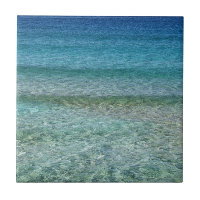 Beautiful Calm Caribbean Sea  Ceramic Tile (Front)