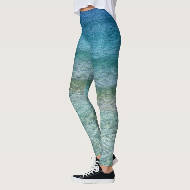 Beautiful Calm Caribbean Sea  Leggings (Left)