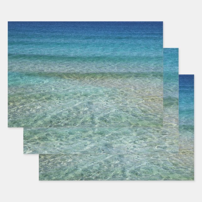 Beautiful Calm Caribbean Sea  Wrapping Paper Sheet (Set)