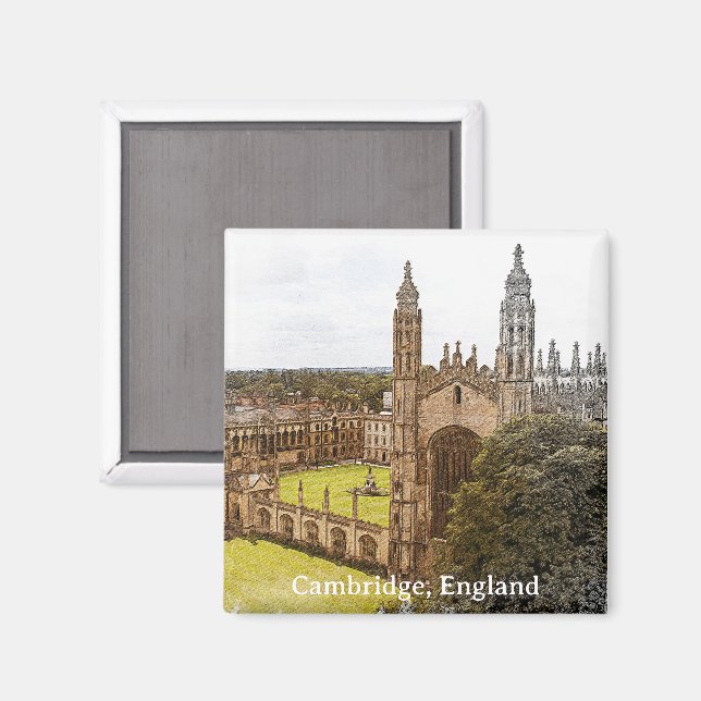 Beautiful Cambridge England UK Panorama View Magnet (Front/Back)