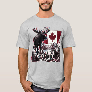 Beautiful Canada. Canadian flag. Canadian moose.  T-Shirt