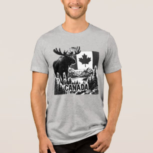 Beautiful Canada. Canadian flag. Canadian moose.. Tri-Blend Shirt