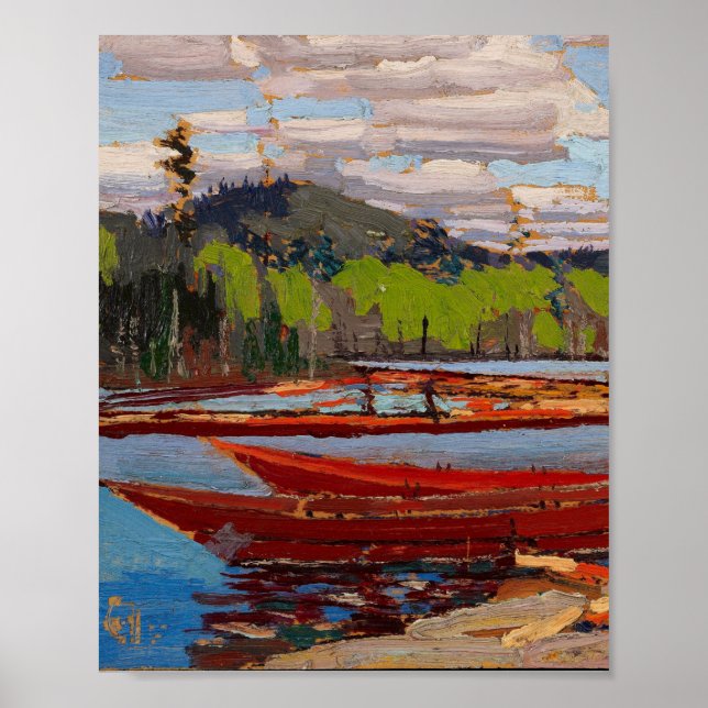 Beautiful Canadian Lake Scene Tom Thomson Bateaux Poster (Front)