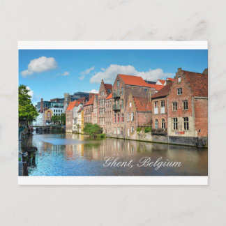 Beautiful Canal and Mediaeval buildings in Ghent Postcard