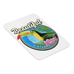 Beautiful Canary islands vintage style logo Magnet