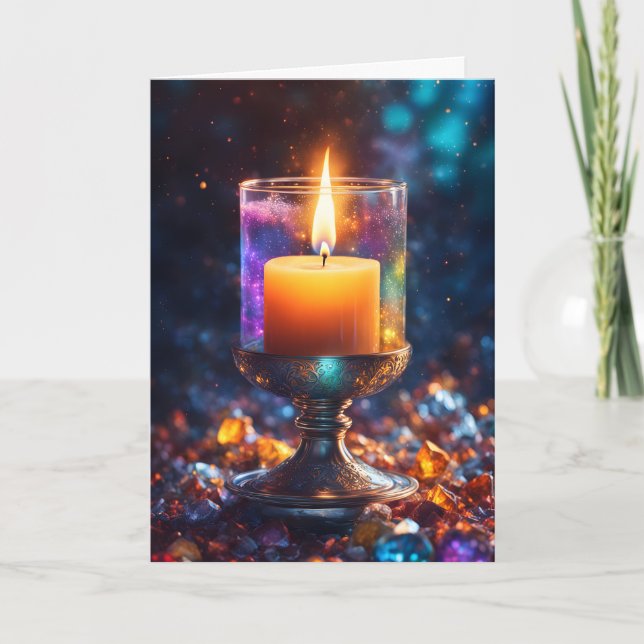 Beautiful Candle Christmas Card (Front)