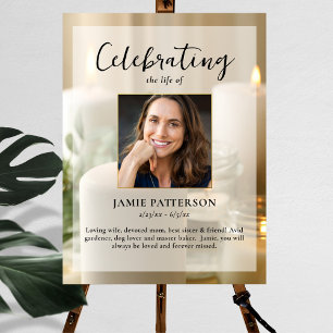 Beautiful Candles, Life Celebration Photo Funeral Poster