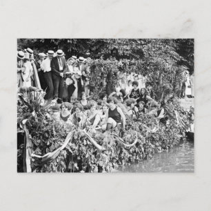 Beautiful Canoe Girls, 1924 Postcard