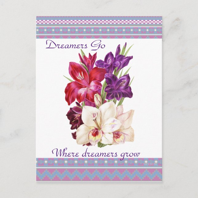 Beautiful Canvas Floral Postcard Art (Front)