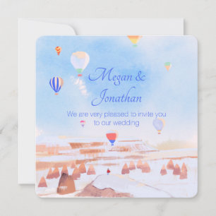Beautiful Cappadocia hot air balloon wedding Invitation