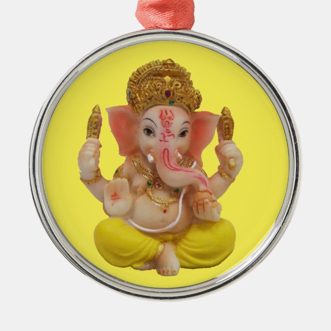 beautiful Car Hindu God Ganesh hanging Metal Ornament (Front)