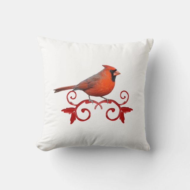 Beautiful Cardinal Cushion (Front)
