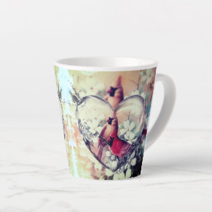 Beautiful Cardinal Love Birds Latte Mug
