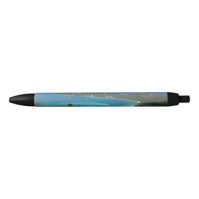 Beautiful Caribbean Tropical Beach Photo Black Ink Pen (Front)