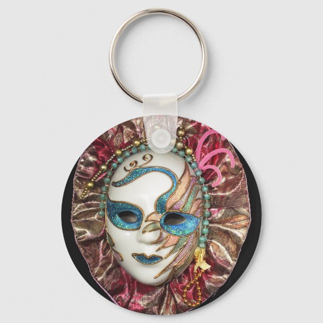 Beautiful Carnival Mask Key Ring (Front)