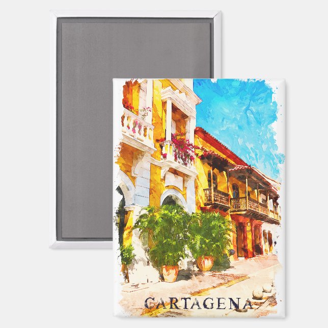 Beautiful Cartagena Colombia Caribe Magnet (Front/Back)