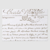 Beautiful Carte Postale French Script Tissue Paper
