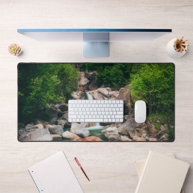 Beautiful cascading river in spring desk mat (Office 1)