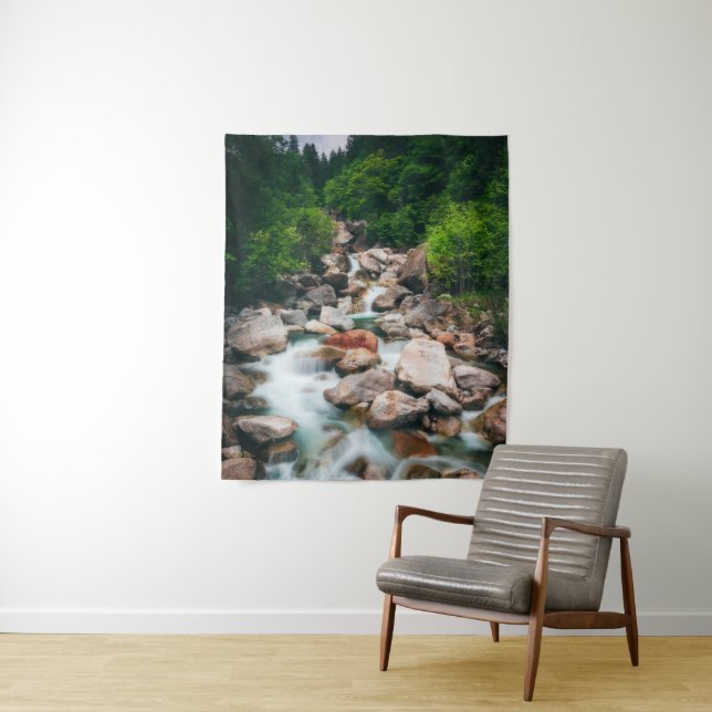 Beautiful cascading river in spring tapestry (In Situ)