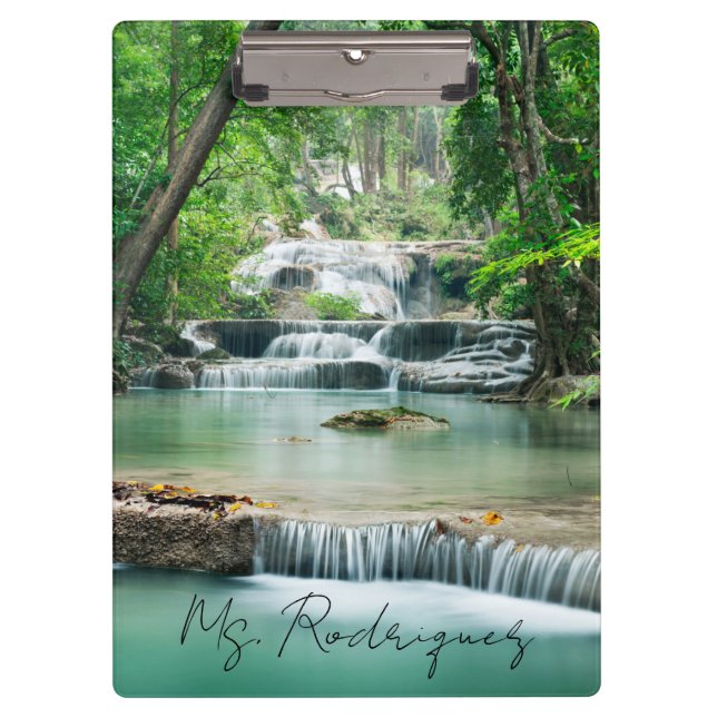 Beautiful Cascading Waterfall  Clipboard (Front)