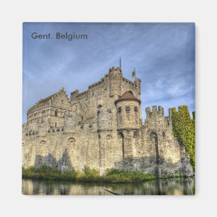 Beautiful castle in Gent. Belgium travel souvenir Magnet