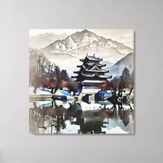 Beautiful Castle On Lake Canvas Print