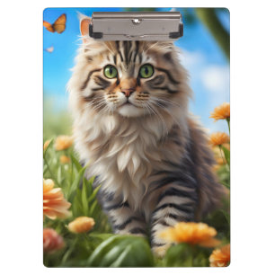 Beautiful cat beautiful garden clipboard