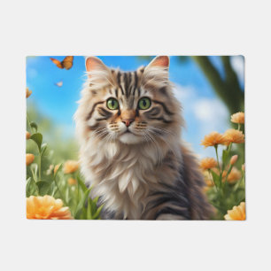Beautiful cat beautiful garden doormat