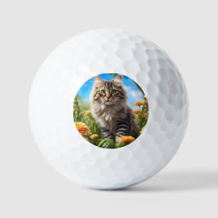 Beautiful cat beautiful garden golf balls