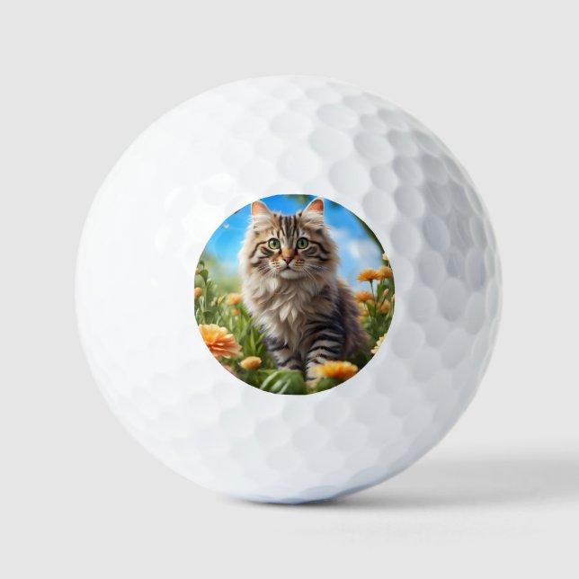 Beautiful cat beautiful garden golf balls (Front)