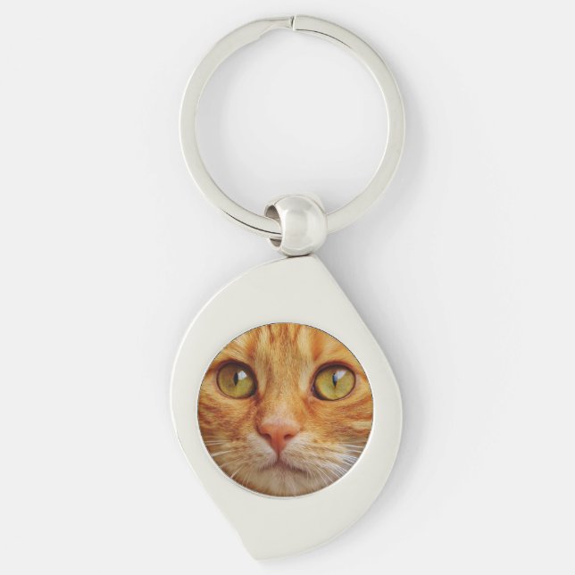 Beautiful cat custom photo key ring (Front)