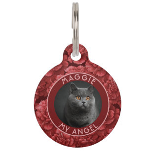 Beautiful Cat Dad Gift Carnations Flower Pet Tag
