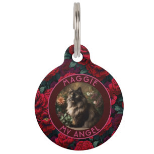 Beautiful Cat Dad Gift Carnations Pet Tag