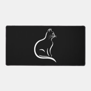 Beautiful cat drawing for animal lovers. desk mat