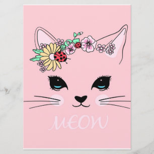 Beautiful Cat Face Meow, Kitty Lover Gift,Cute Cat Menu